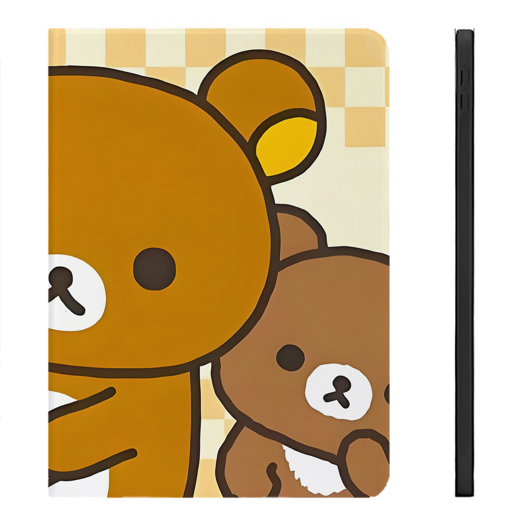 （画像用） リラックマ リラックマ キイロイトリ Rilakkuma Korilakkuma Kiiroitori IPadケース ペンホルダー付き ブックスタイルデザイン